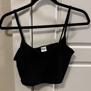Aritzia Black Cropped Tank Top with Thin Straps